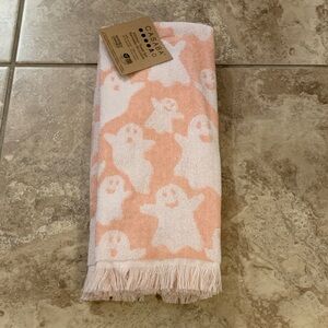 Pink ghost kitchen towel set 2 towels peach